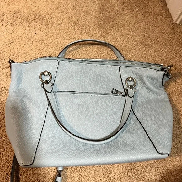 Coach Blue Leather Shoulder Bag with Structured Design - Picture 2 of 3